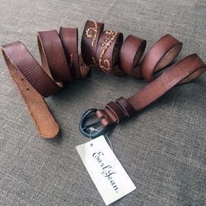 Earl Jean Double Wrap Brown Leather Belt - M/L NWT